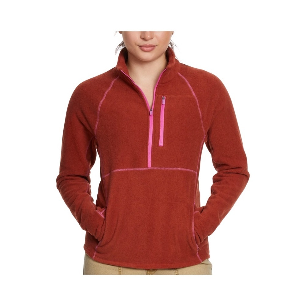 Bass Outdoor Women's Half Zip Long Sleeve Fleece Pullover NWT Size XL